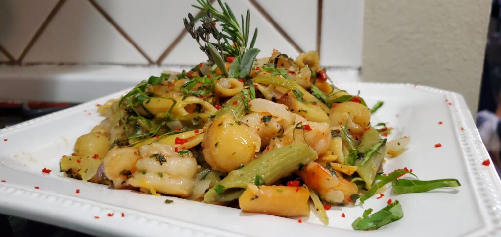 Seafood penne pasta by Chef Gregory's catering